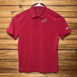 Arizona Cardinals Nike On Field Polo Shirt Mens Size Medium Red Lightweight Snap